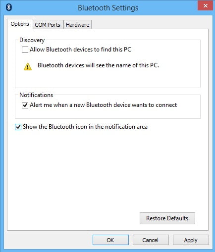 Bluetooth tray application что это