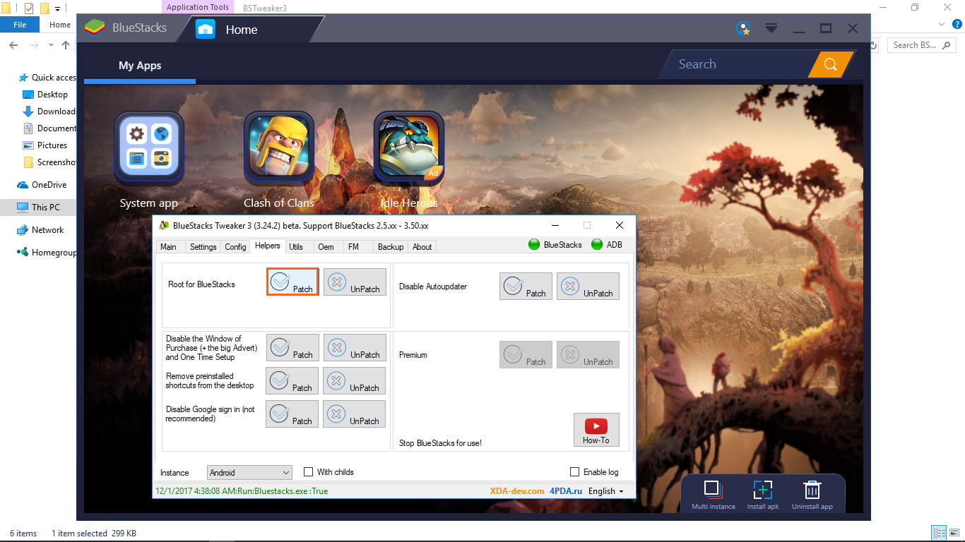 to continue using bluestacks root explorer
