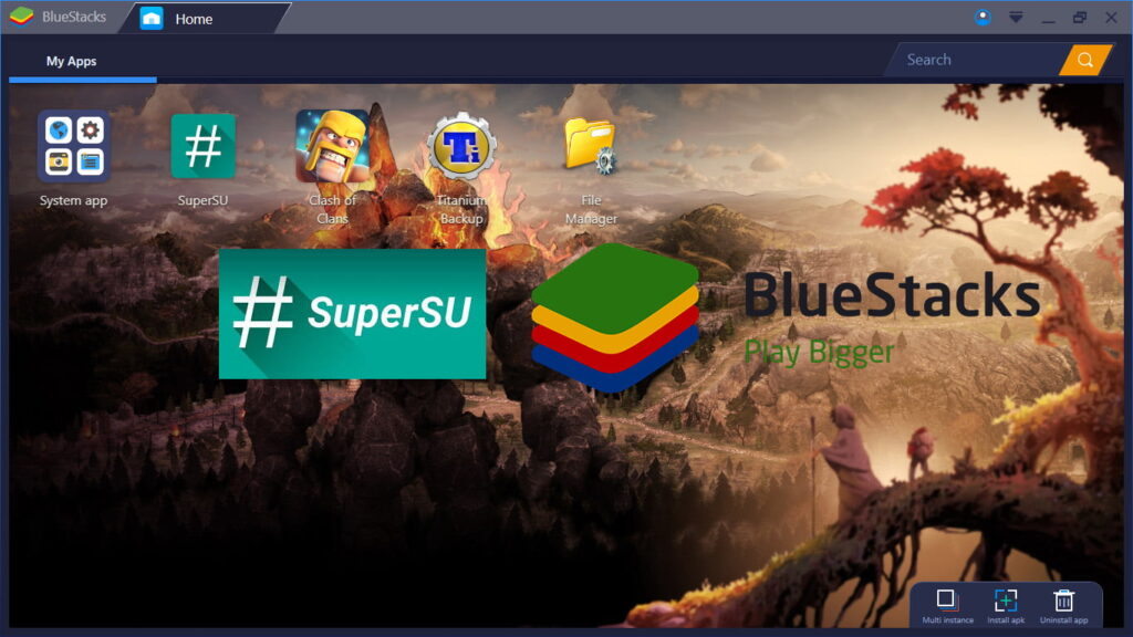 root bluestacks