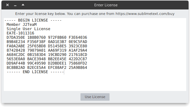 sublime text editor license key